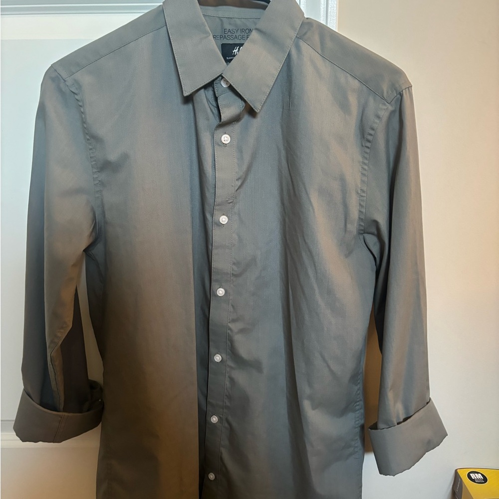 H&M Men's Charcoal Dress Shirt